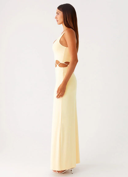Dreamboat Beaded Maxi Dress - Yellow