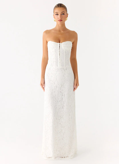 Already Know Lace Maxi Dress - White