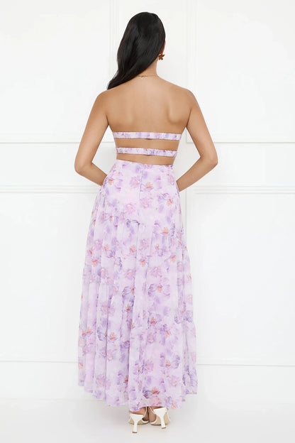 Eliora Strapless Maxi Dress Purple