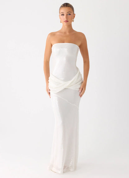 Anticipating Sequin Maxi Dress - White