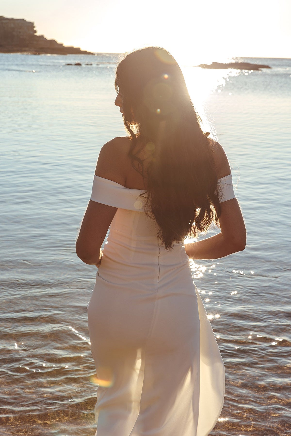Cha Cha Off Shoulder Thigh Split Maxi Dress Off White