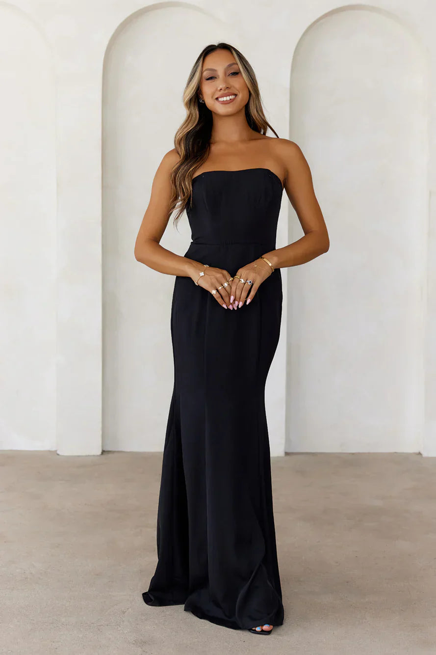 Desire Night Strapless Maxi Dress Black