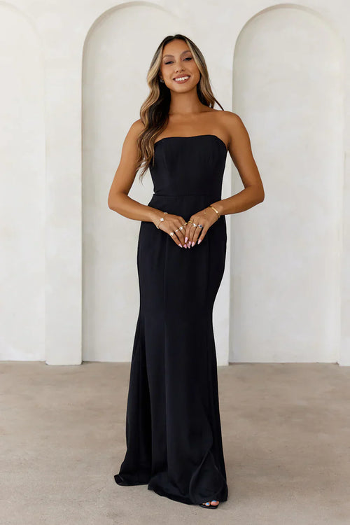 Desire Night Strapless Maxi Dress Black