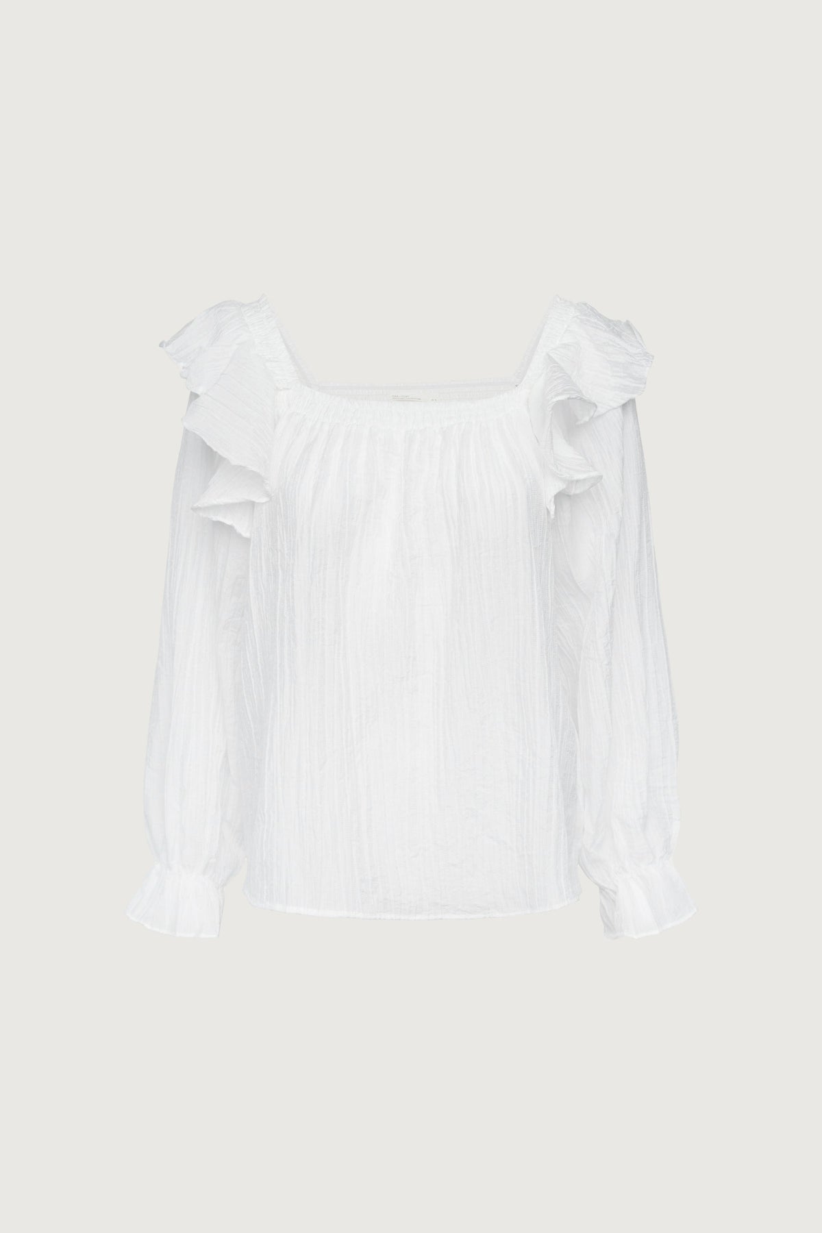 LONG SLEEVE RUFFLED BLOUSE