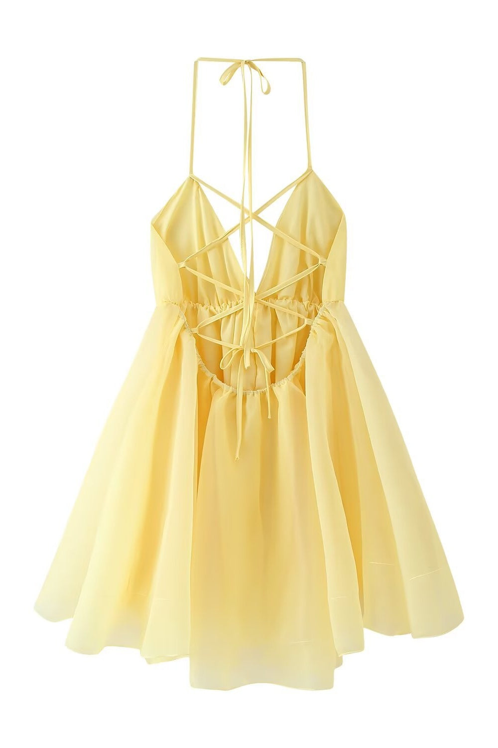 Blue V Neck A-line Short Dress