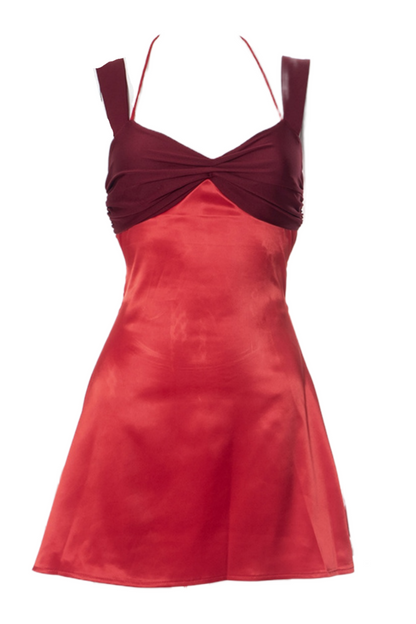 Blue Halter A-line Short Summer Dress