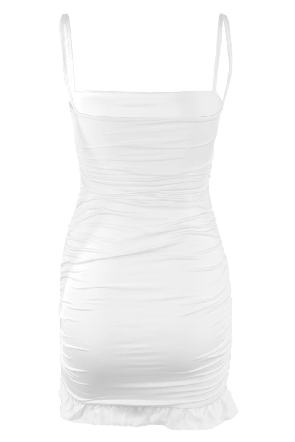 Brown Straps Ruched Tight Short Dress