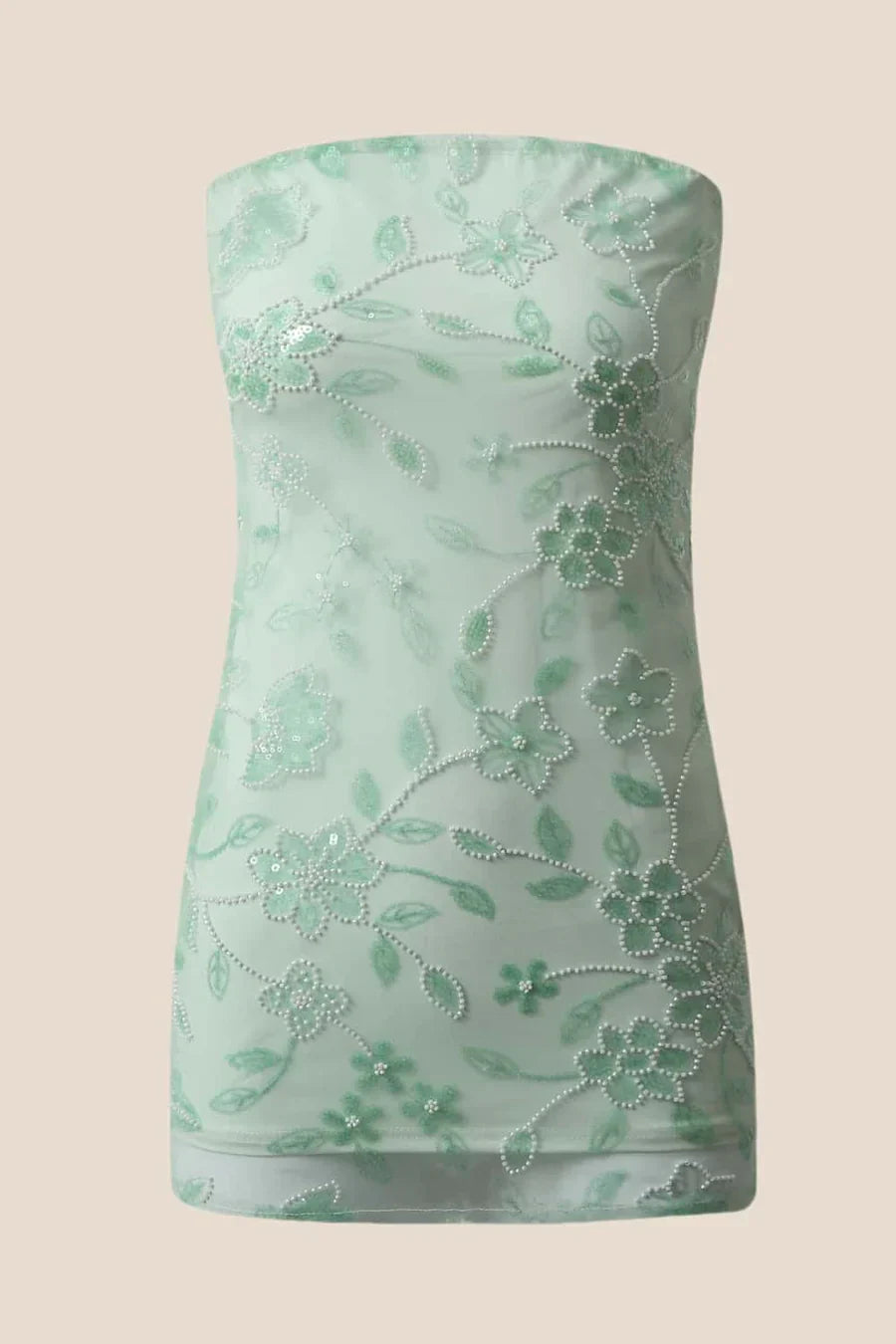 Pink Beaded Flowers Tight Short Dress