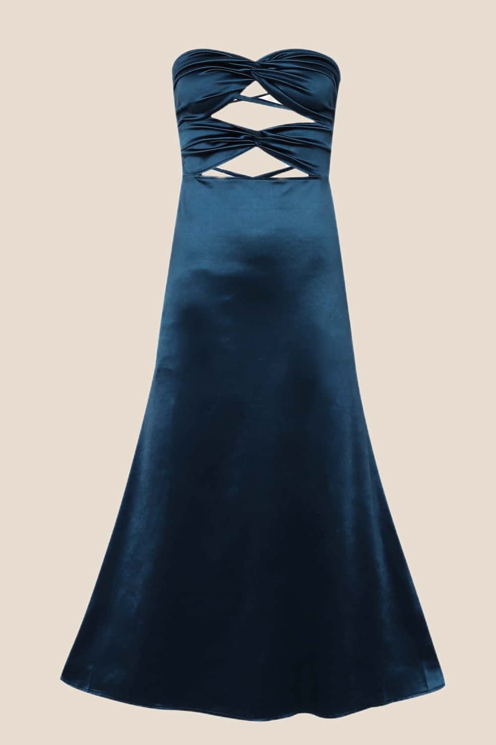 Dark Teal Twists Keyhole Fitted Dress