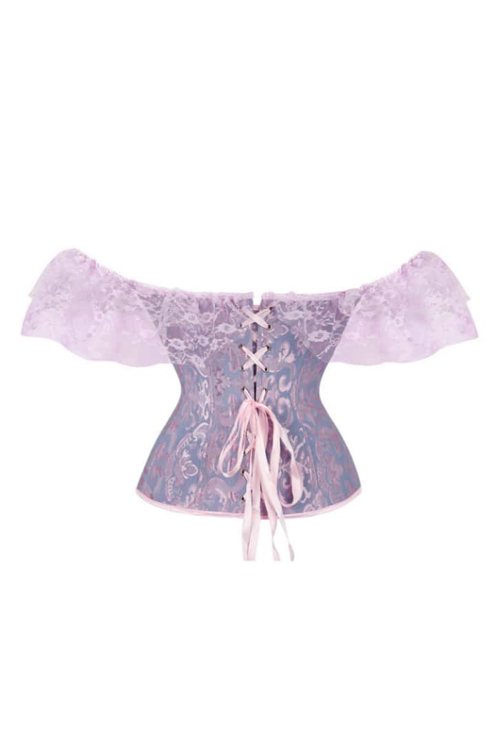 Lace Off the Shoulder Purple Corset