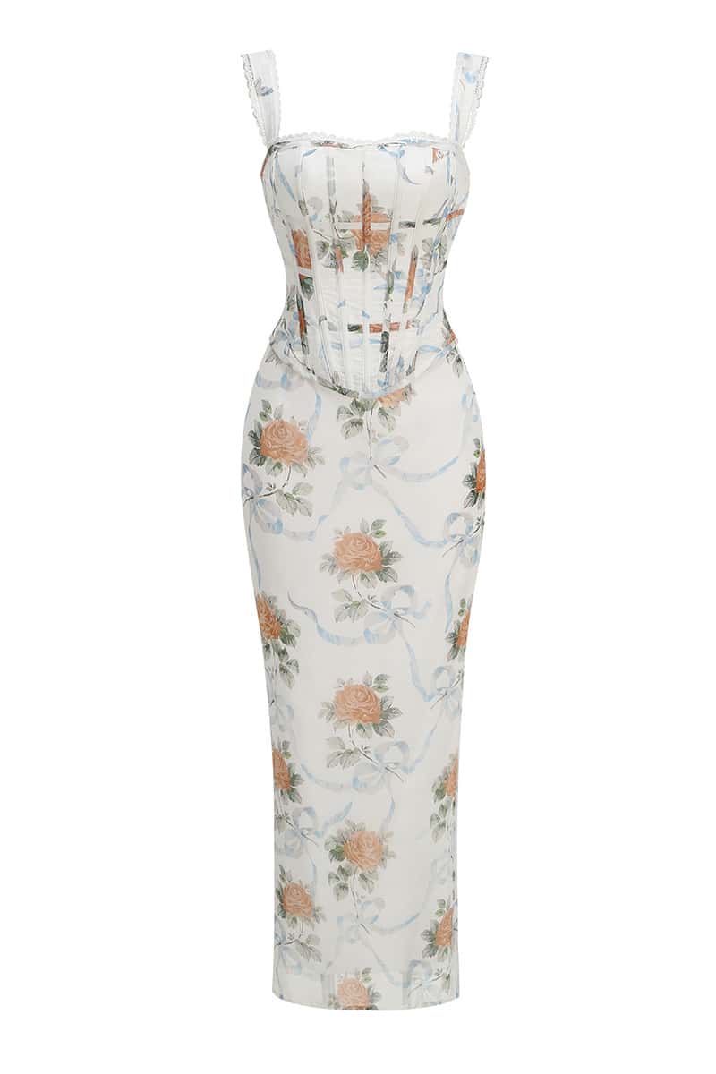 Floral Corset Fitted Dress