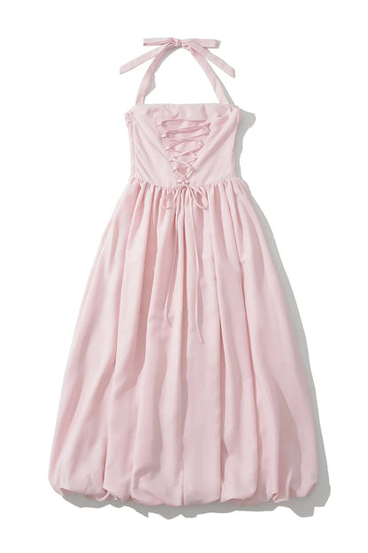 Empire Pink Slit Long Dress