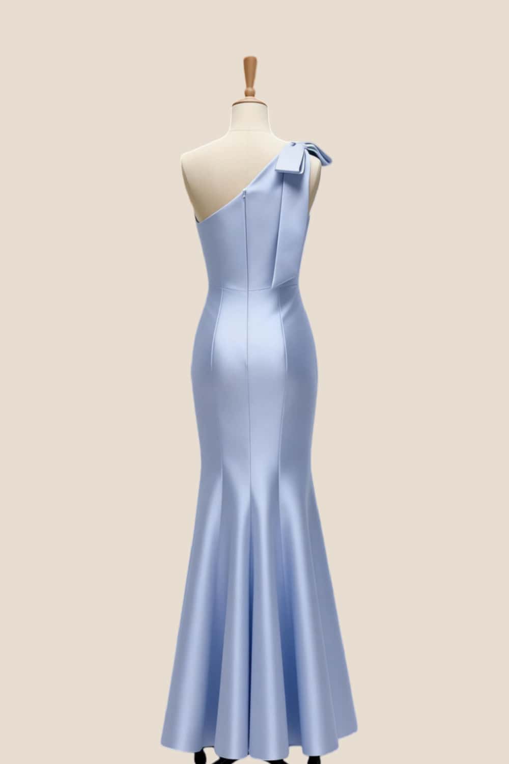 Bow One Shoulder Mermaid Long Bridesmaid Dress