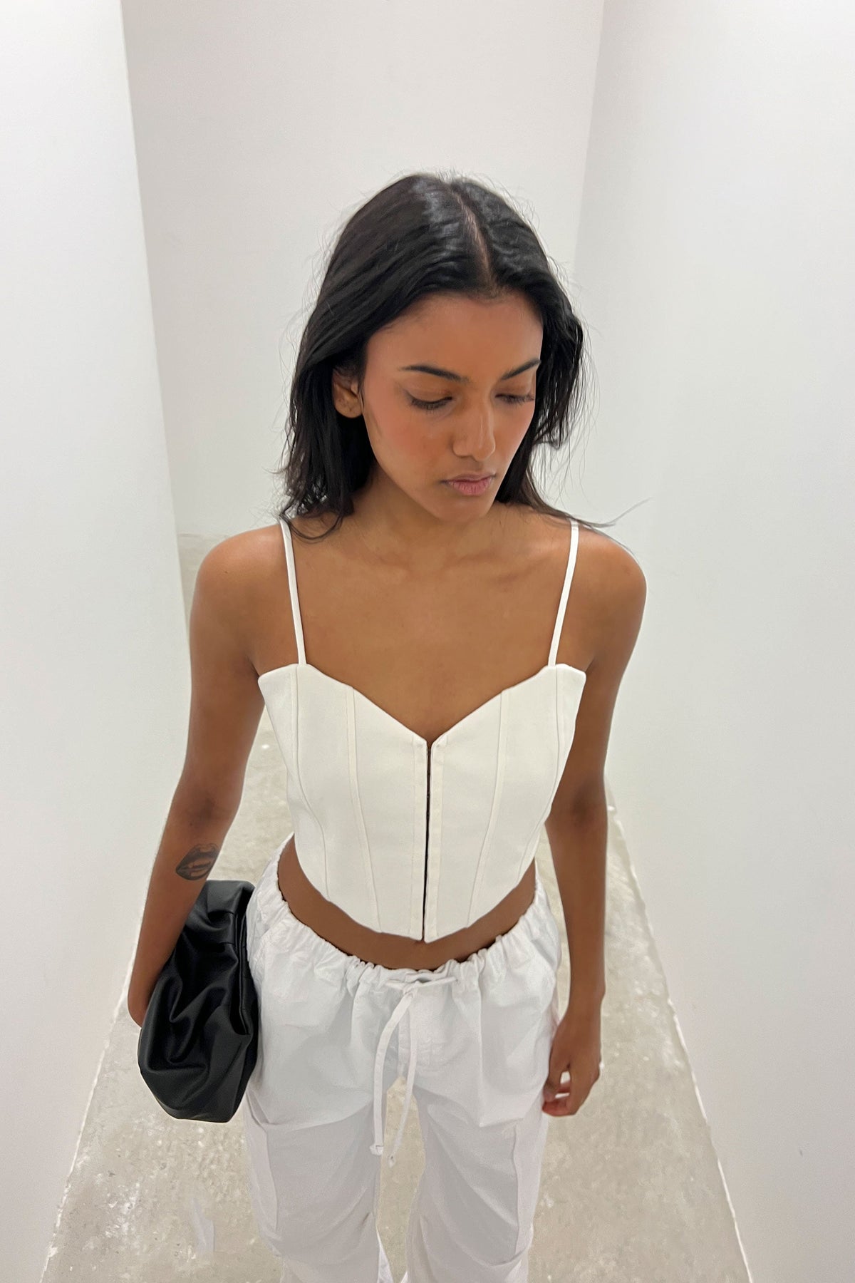 PONTE KNIT CORSET TANK