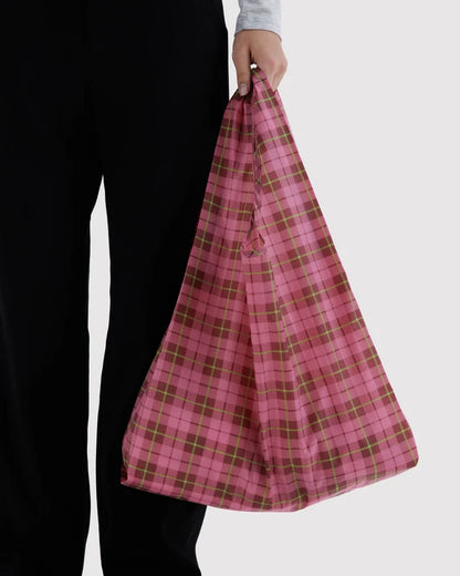 Azalea Pink Tartan Reusable Bag