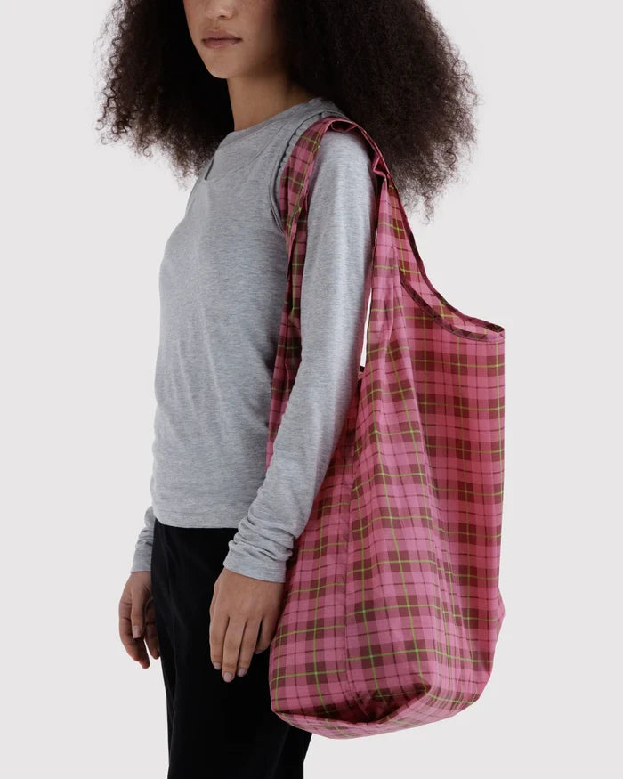 Azalea Pink Tartan Reusable Bag
