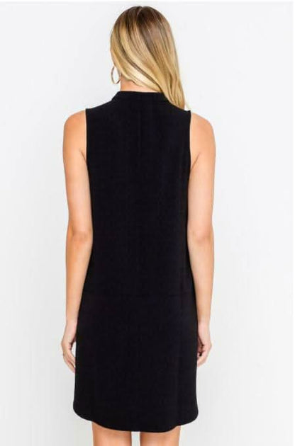 Emma Black Sleeveless Shift Dress