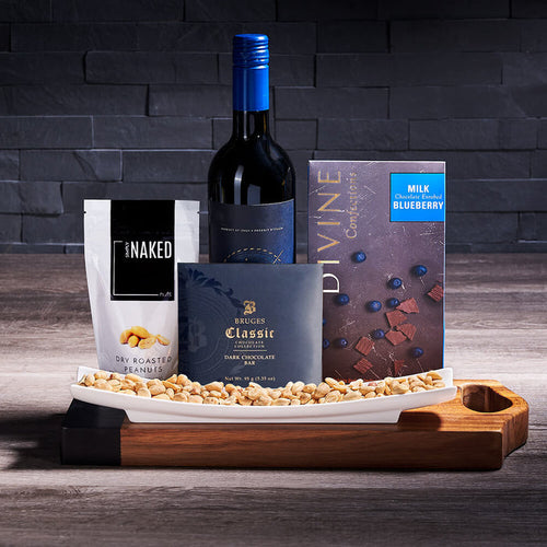 Chocolate & Nuts Wine Gift, wine gift, wine, gourmet gift, gourmet, nuts gift, nuts