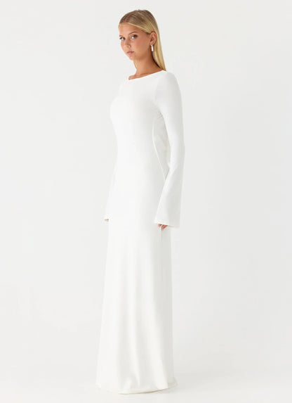 Elmont Long Sleeve Maxi Dress - White