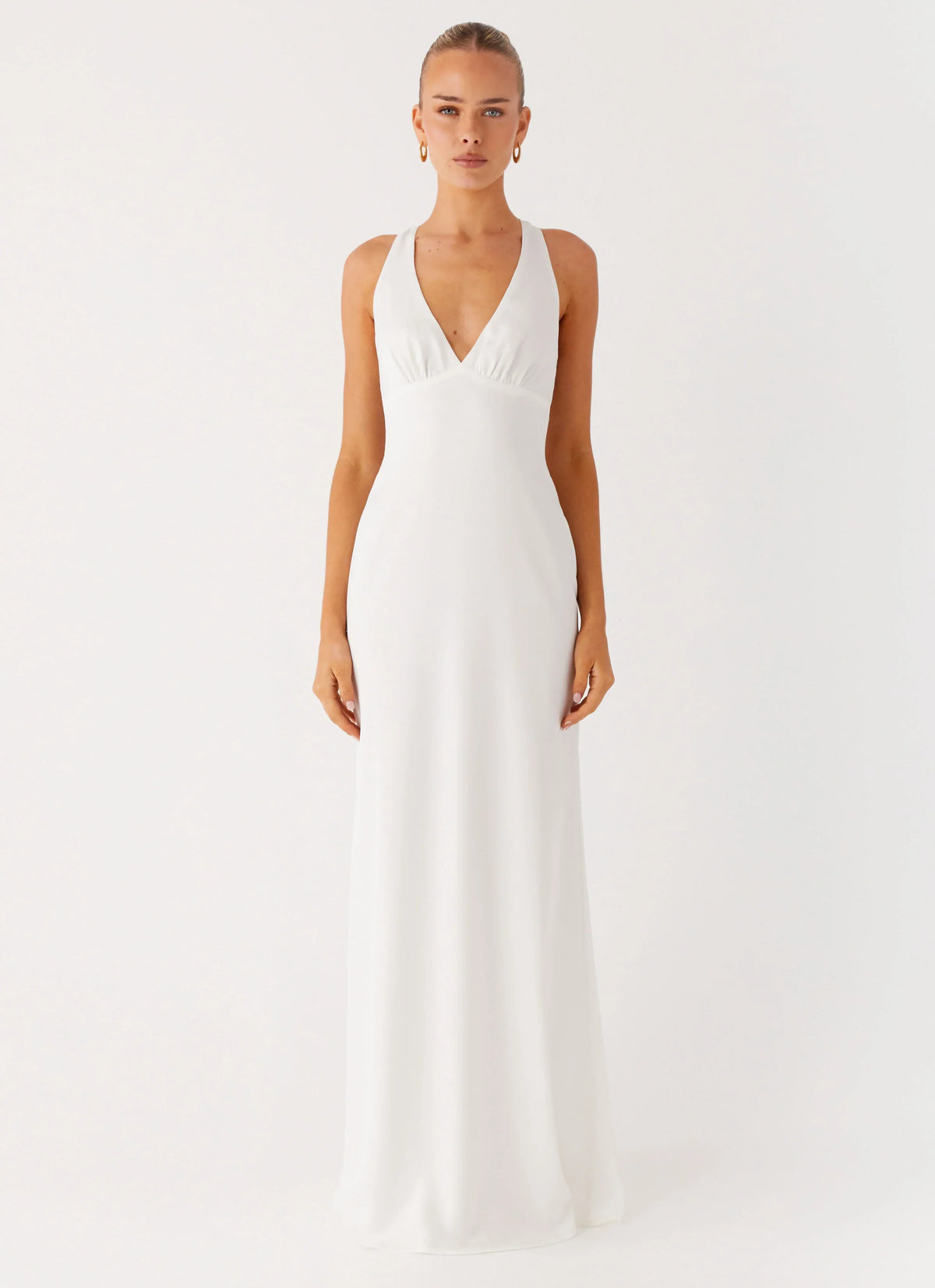 Desi Halterneck Maxi Dress - White