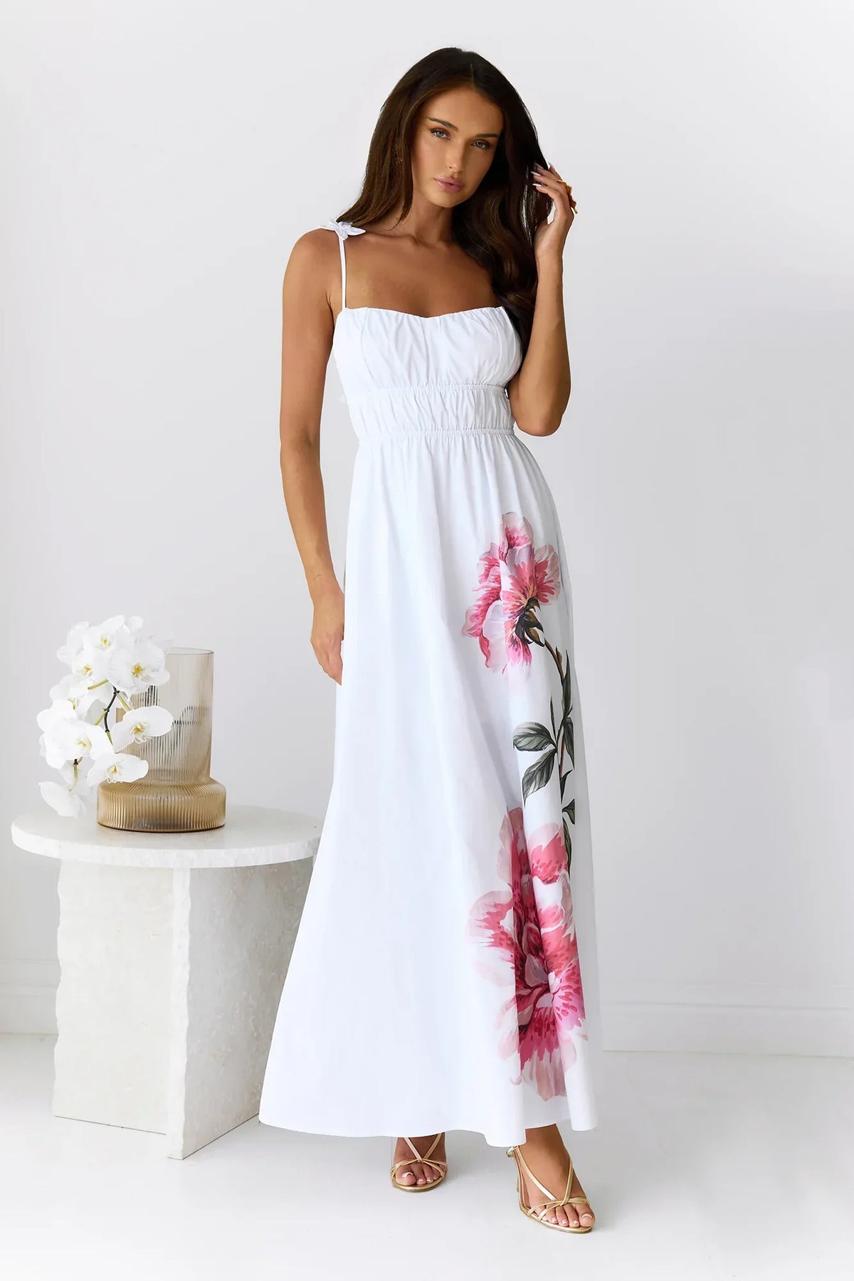 Embrace The Blooms Maxi Dress White