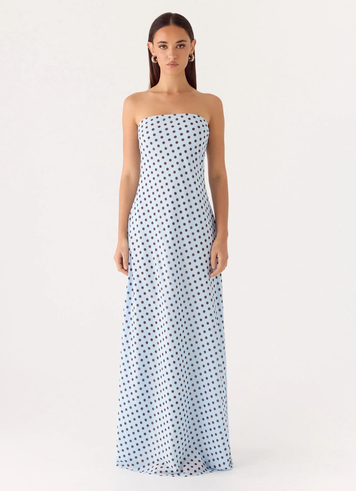 Chaniva Maxi Dress - Blue Mocha Dot