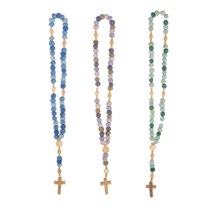 Handmade Felted Wool & Wood Beaded Rosary