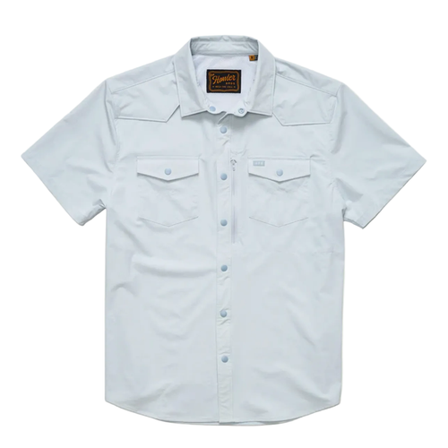 Howler Bros Emerger Tech Short Sleeve Shirt in Cloud blue with chest pockets