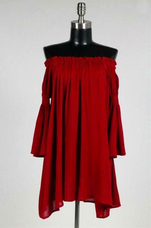Happily Ever Off-The-Shoulder Shift Dress