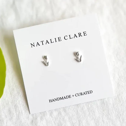 Mini Silver Tulip Studs