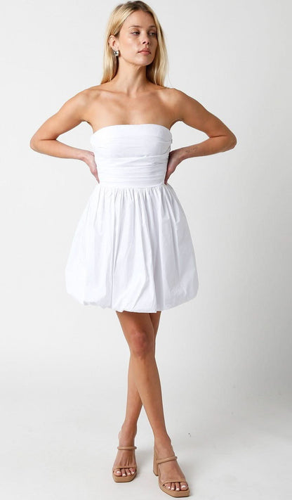 Pippa White Strapless Bubble Dress